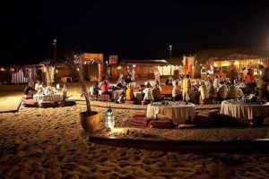 This extended experience includes all the activities of an evening desert safari, with the addition of spending the night in a desert camp, offering a more immersive experience.